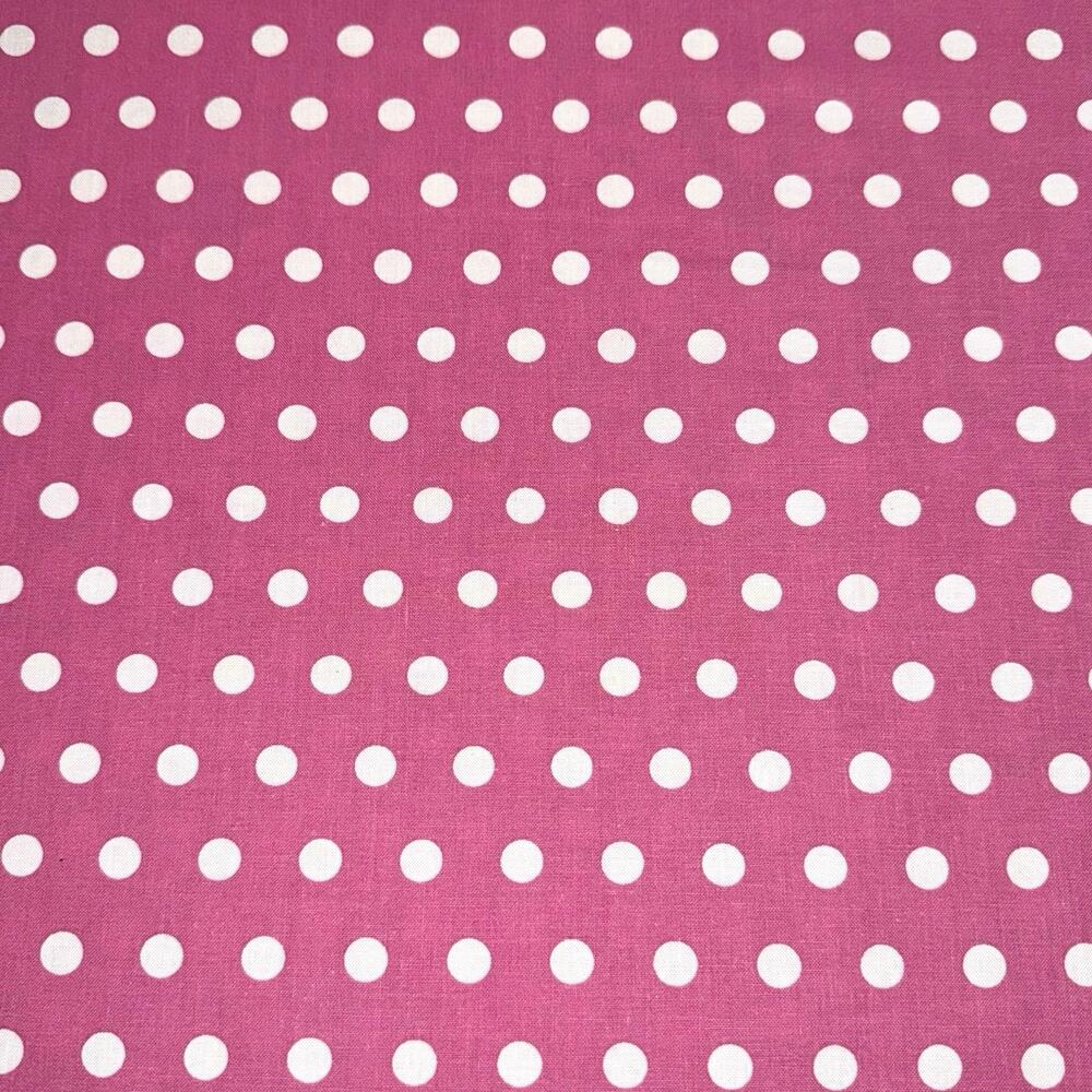 Medium Pink and White Polka Dot Cotton Fabric Blender - 1/2 Yard